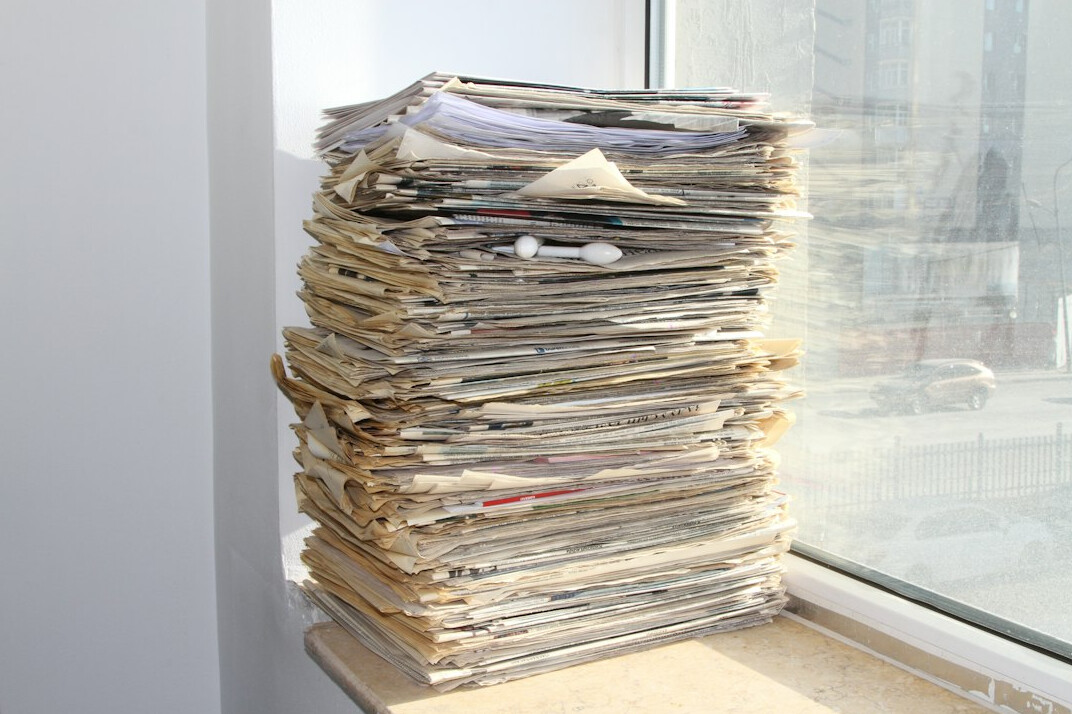 recycled paper stack