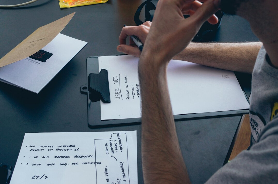 person scanning documents
