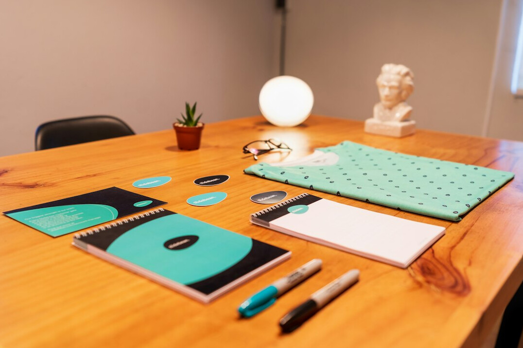 green files folder on desk